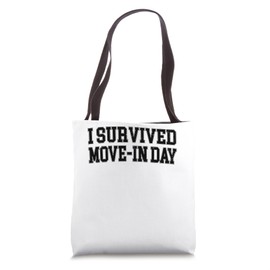 I Survived Move In Day College Uni Chaos Dark Graphic Tote Bag