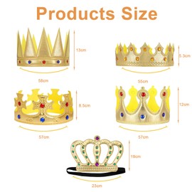 Pack of 5 Crown, Children's Crown, King Crown, Crown, Children's Crown, King Crown, Children's Crown, Gold Crown, Children's Crown