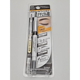 SANA NewBorn EX 3Way Eyebrow Liner W/Pencil Powder Brush #B2 Grayish Brown