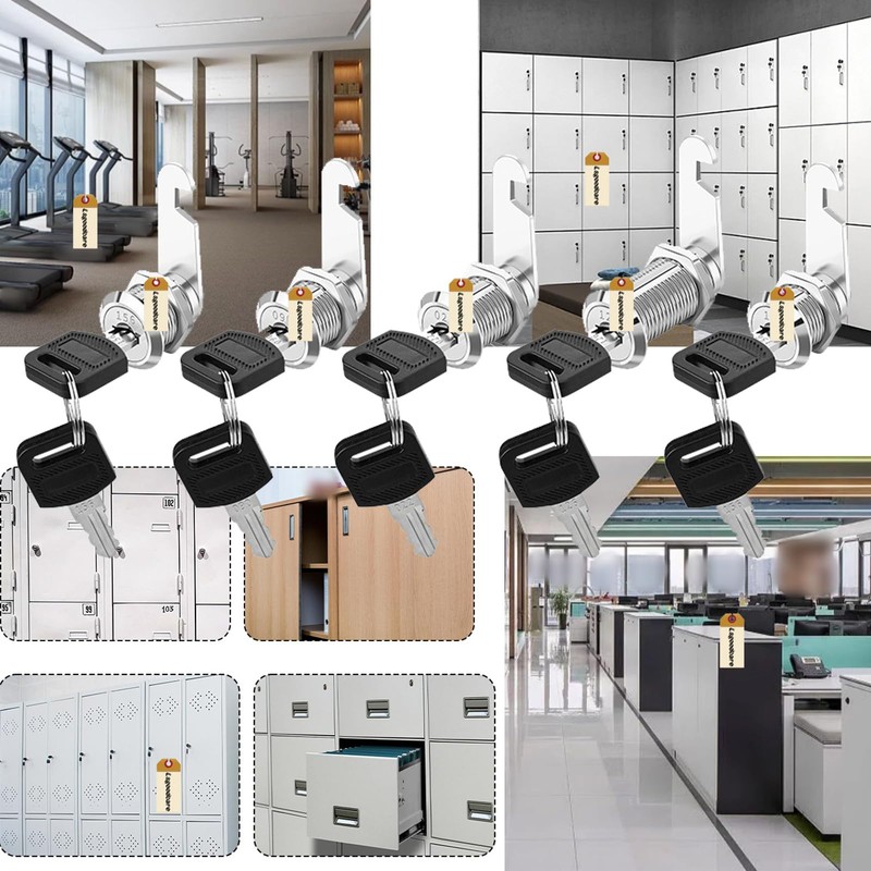 Lsgoodcare 5Pack Security Mailbox Lock Cabinet Drawer Cupboard Cam Lock