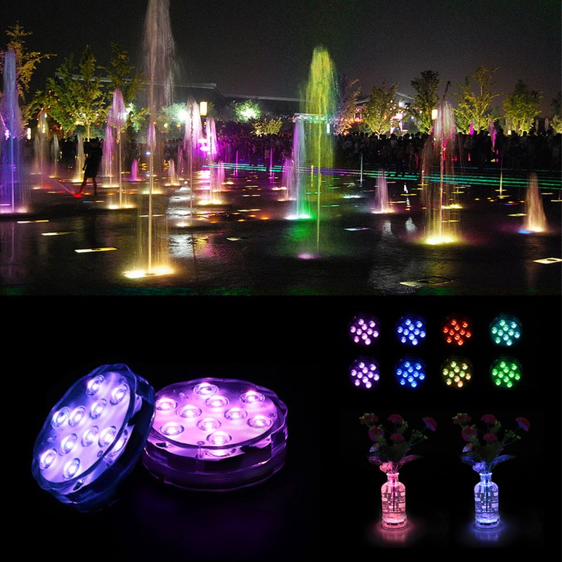 Submersible LED Lights RGB Waterproof IP65 Underwater Lamps with Remote