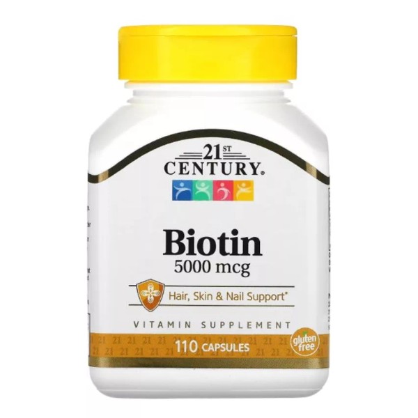 21st Century Biotina Cabello Piel Uñas 5,000 Mcg 110cap 21 Century Biotin