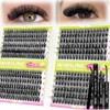 WiWiLINK Lash Clusters Kit 60D+80D+100D+200D Individual Lashes 424PCS D Curl