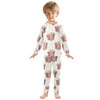 Vozoza Cartoon Popcorn Pajama Sets Long Sleeve Top with Pants