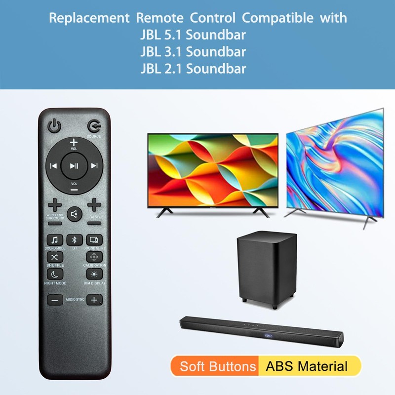 NPTWARCOT Replacement Remote Control Compatible with JBL Soundbar Bar 5.1