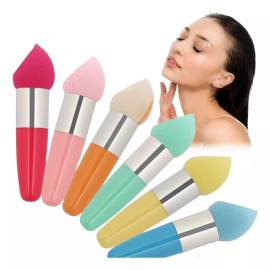 Veraly Esponja Facial Para Maquillaje Brocha Forma Gota Con Mango F