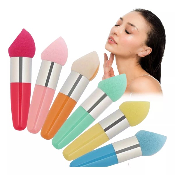 Veraly Esponja Facial Para Maquillaje Brocha Forma Gota Con Mango