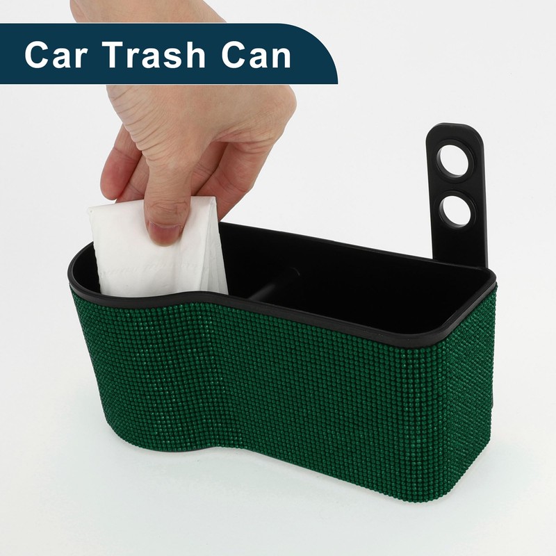TUCKBOLD Car Trash Can Portable Front Seats Trash Bin Green