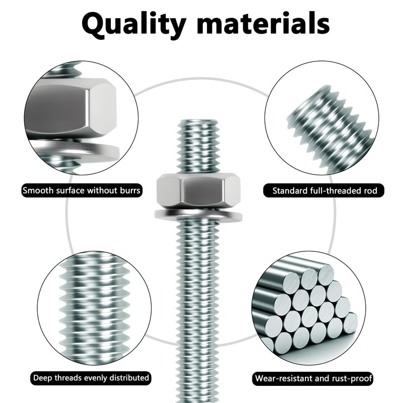 Pack of 4 Threaded Rods M8 Threaded Rods M8 x