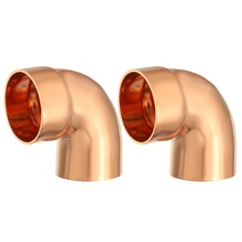 YOKIVE 2 Pcs Elbow Copper Fitting, 90 Degree Copper Pipe Fitting FTG x C Short Radius Tube Connector, Great for HVAC Refrigeration (1 1/4" Nominal Size)