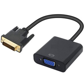 DVI to VGA Adapter, Vultic [1080P@60hz][DVI-D 24+1 Input to VGA Output] Male to Female Active Video Converter Short Cable (Black)