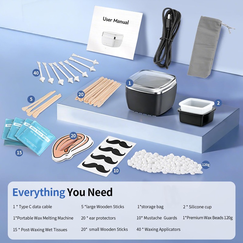Nose Wax Kit Men, Nose Ear Hair Waxing Kit 120g