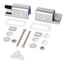 1pair Toilet Seat Fittings-Stainless Steel Hinge Fixing Kit Replacements,Rubber Accessories ABS Left Right Bathroom Home for Duroplast Toilet Seats Use(Silver)