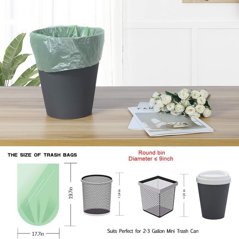 Jaoul Trash Bags 2.6 Gallon, Biodegradable Small Garbage Bags, Recycled