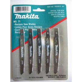 Makita NEW MAKITA NO. 71 5 PACK RECIPRO SAW BLADES MILD STEEL PLYWOOD PLASTIC 792540-9