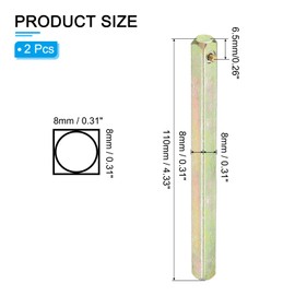 sourcing map Spring Door Knob Spindle 110x8mm, 2 Pack Spare Door Handle Spindle Bar Carbon Steel for Most Mortise Type Door Knobs Vintage Door Control Systems, Gold