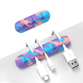 INCHOR Cable Organizer, Cord Organizer Cable Management, Cable Clips USB Cable Holder Wire Organizer Cord Clips,(5, 3 Slots Colourful)