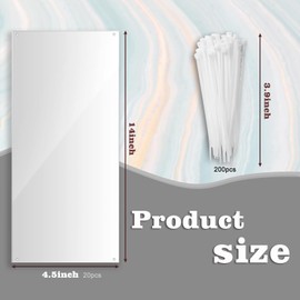 Hromra 20Pcs Clear Cage Edge Liner Guinea Pig Cages, Pet Cage Liner 14" x 4.5", with Holes Zip Ties Urine Guard Side Ferret Cage Accessories for Rabbit Pet Hamster Rat and Other Small Animal