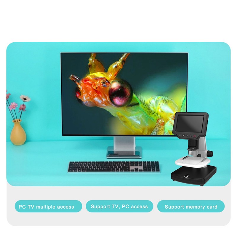 4 Inch LCD Digital Microscope 1200 Times Magnification 1080P Video