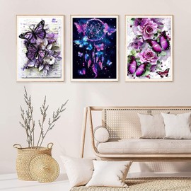EWJRNSF EWJRNSF 6 Pack 5D Diamond Painting Kits for Adults, Butterfly Diamond Arts Kits Diamond Art Sets,Gem Painting by Number Kits for Adults Beginners Home Wall Decor 11.8x15.7 Inches
