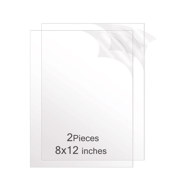 2 Pack 12"x12" Clear Acrylic Sheets 1/8" Thick – Smooth