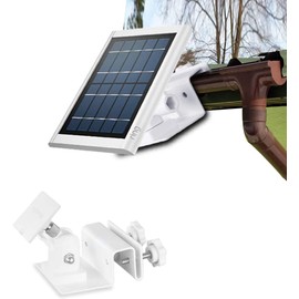 HOLACA Weatherproof Gutter Mount for Ring Solar Panel- Adjustable Aluminum Alloy Outdoor Mount Accessories for Ring Solar Panel (White)