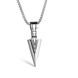 Komorebi Pierce, Men's Necklace, Popular Accessory, Stainless Steel Pendant, Silver Chain, Hypoallergenic, Birthday Gift, For Men