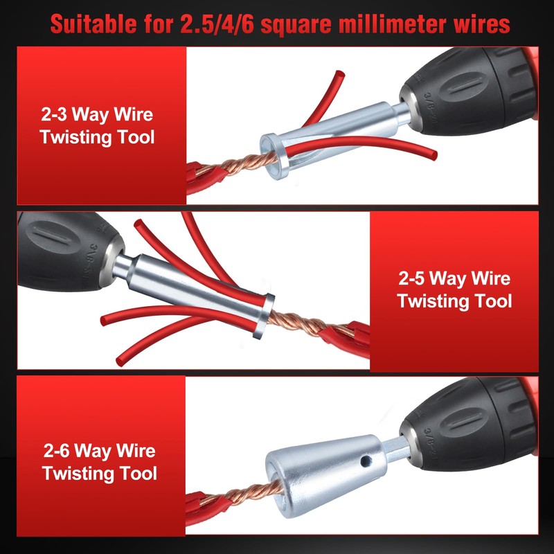 SPEEDWOX 4 Pieces Wire Twister Tool for Drill, Stripping Wire