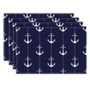 Anchor Placemats Set of 4, 12x18 Inch Summer Nautical Navy