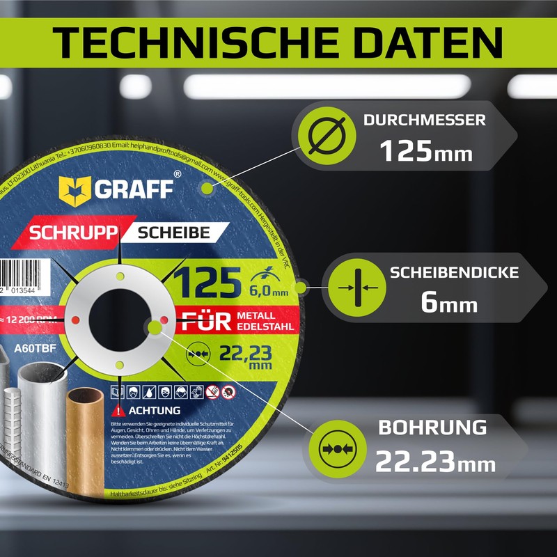 Grinding Discs 125 Metal and Stainless Steel - Grinding Wheels