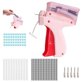 clothes stitch gun micro stitch gun for clothes，Single needle mini clothing embroidery sewing gun，the stitchy quick stitch sewing gun for clothes ，6-pin label gun and 2000 fasteners（Pink）