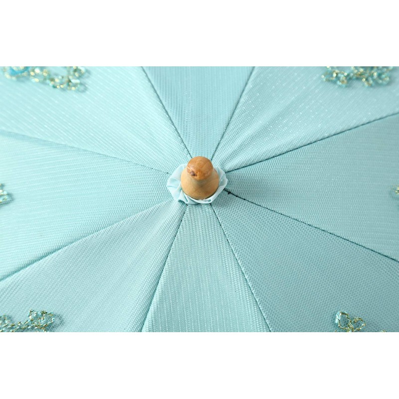 LCY Ladies Embroidered Lace Double-deck Anti-UV Parasol Umbrella Sun/Rain/Snow Folding