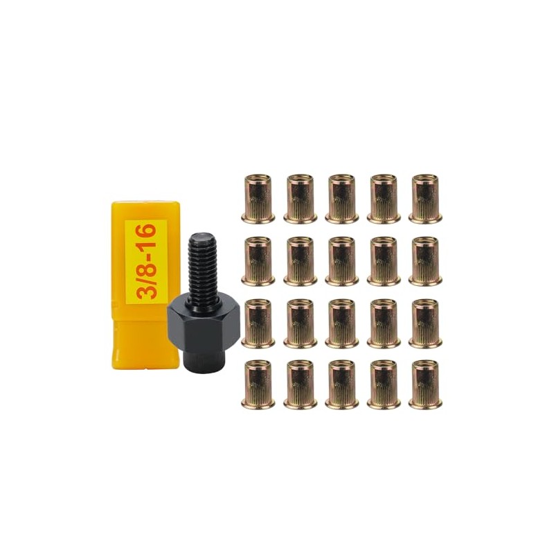 20pcs 3/8-16 Rivet Nuts with Hand Rivet Nut Tool Set,