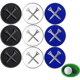 Adhere Golf Ball Markers, Soft Enamel golf ball markers without hat clip,Pack of 9, Multiple Designs A Premium Golf Gifts for Golfer (Z-Golf tee 3 colors)