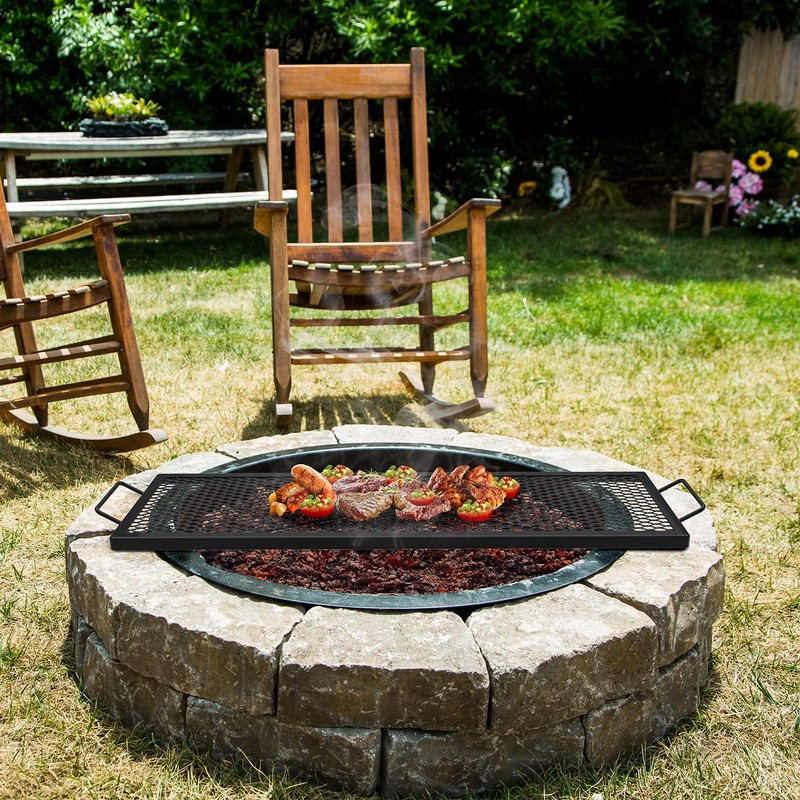onlyfire Rectangle X-Marks Fire Pit Cooking Grate, Campfire Grill Grate