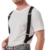 2 Clips Men's Suspenders X-Back Clip-On Elastic Braces for Formal