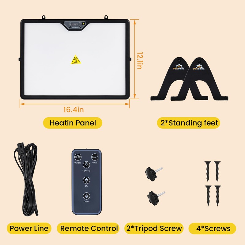 Proshine Chicken Coop Heater, 200W Chicken Heater with Remote Control,