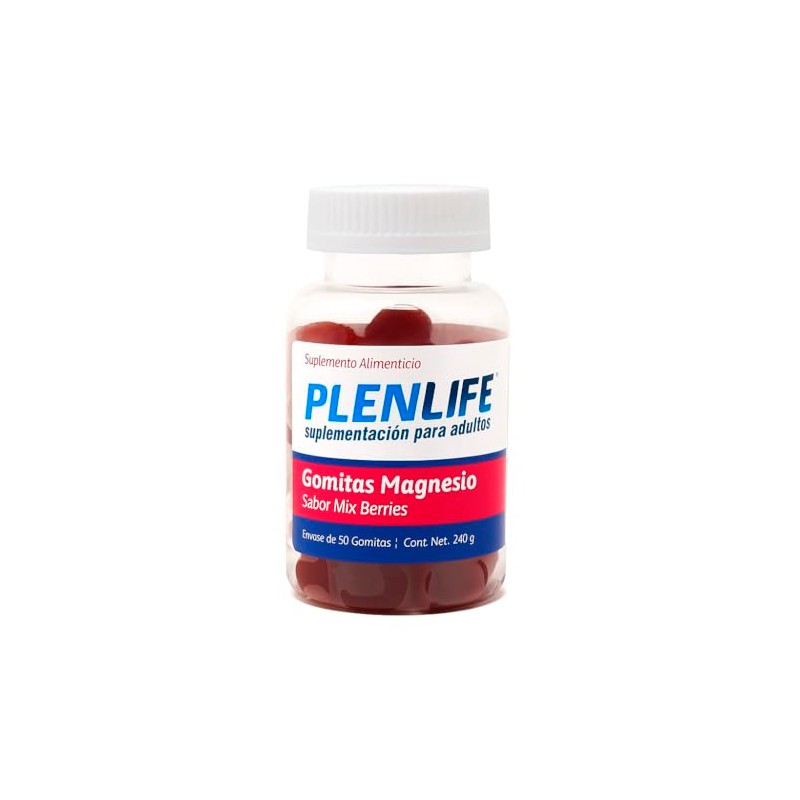 PLENLIFE Gomitas con magnesio sin azúcar sabor mix berries, 50
