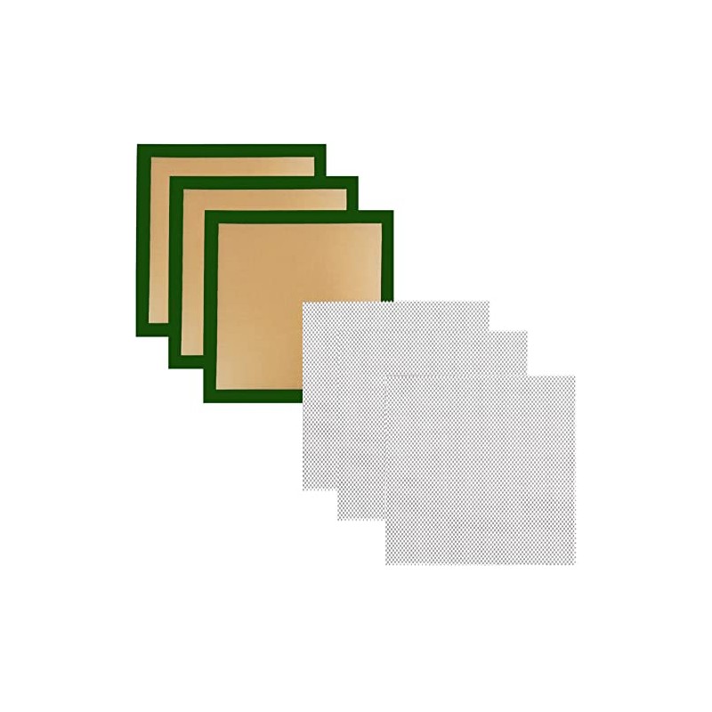 Set of 3-14" x 14" -Silicone + 3 Mesh Sheets