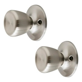 Design House Terrace Brass Dummy Doorknob in Satin Nickel 2-Pack