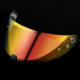 FCKBLSL i70 i10 HJ-31 Motorcycle Helmet Visor Uv Protection Helmet Shield (Clear Revo Red Gold)