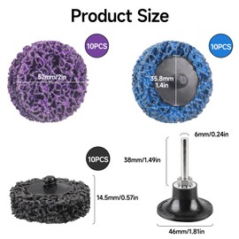 Shineboc 2 Inch CSD Disc Sanding Disc, Purple/Blue/Black Cleaning Disc Set, Surface Processing or Paint Removal, Polishing for Drilling, Roller Sanding Disc (50 mm)