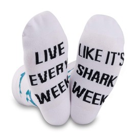 Shark Gifts Shark Stuff Diver Gifts Shark Lovers Gift Novelty Shark Socks Live Every Week Like It's Shark Week (Shark Week)