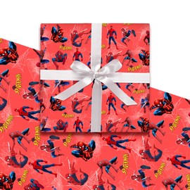 5 Sheets Spider Wrapping Paper, 70cm x 50cm Premium Theme Gift Wrapping Paper, Themed Birthday Wrapping Paper Boys Girls Designed for Birthday Gift, Theme Party Gift