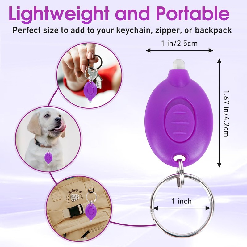 JWISLAND 8 Pack 395nm UV Mini LED Keychain Black Light