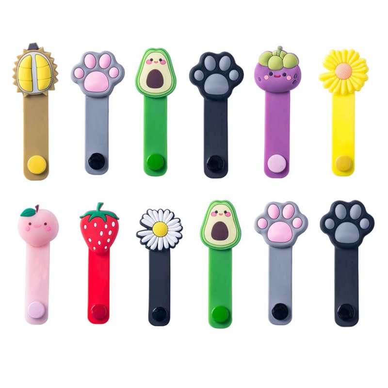 12PCS Silicone Cable Organisers reusable Straps Clips Wire Ties Cable