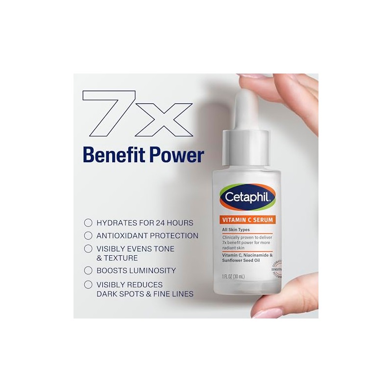 Cetaphil Suero de Vitamina C con Niacinamida para Pieles Sensibles,