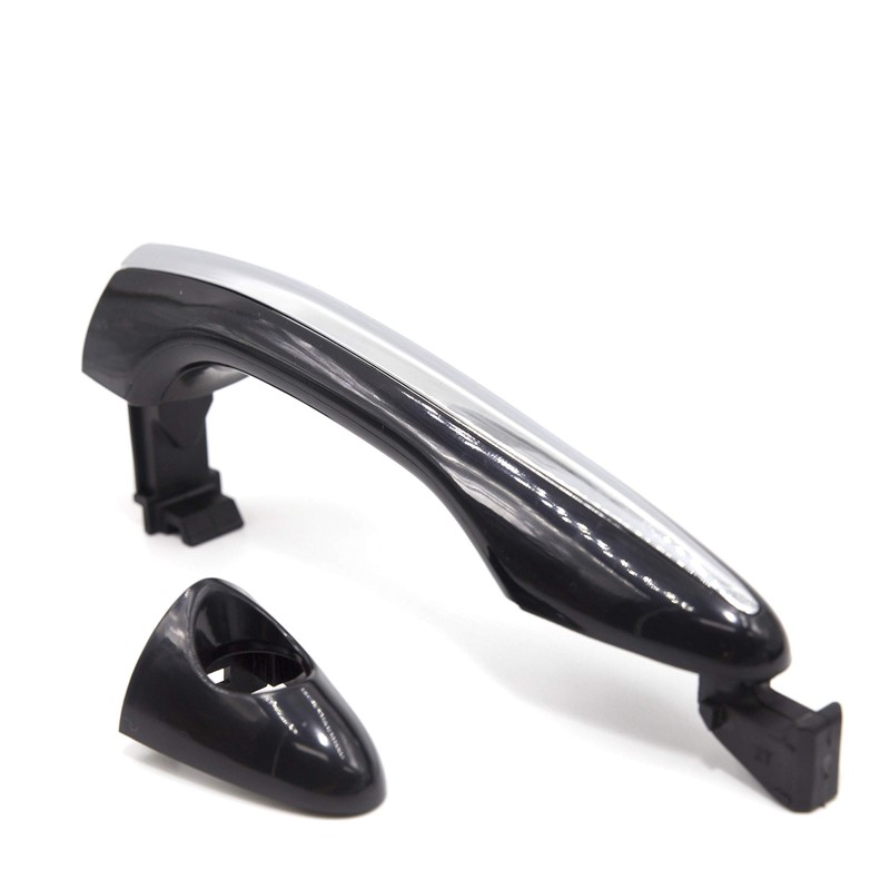8Pcs Front Rear Exterior Outer Door Handle Chrome Black 1Set