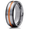 Orange Tungsten Wedding Ring 8mm Tungsten Ring Black Tungsten Ring