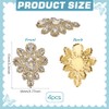 FINGERINSPIRE 4PCS Hotfix Rhinestone Applique Topaz Teardrop Shape Rhinestone Appliques